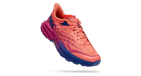 Chaussures Trail Running Hoka Speedgoat 5 Corail Bleu Rose Femme