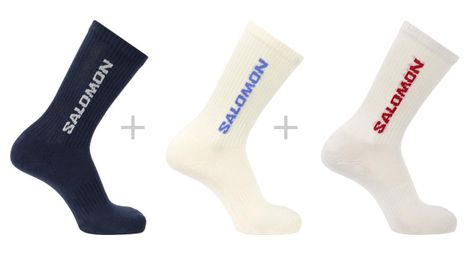 Chaussettes Salomon Everyday Crew Bleu/Blanc (3 paires)