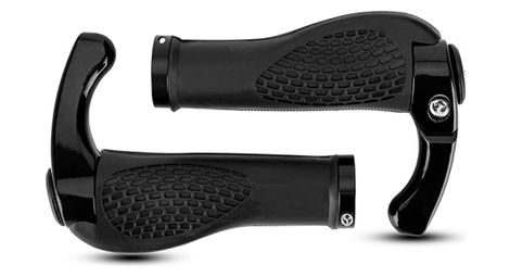 Paire de poignées de vélo avec cornes - noir