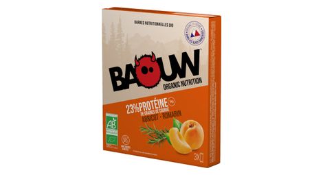 Lot de 3 barres proteinees baouw bio proteine de courge abricot romarin 3x25g
