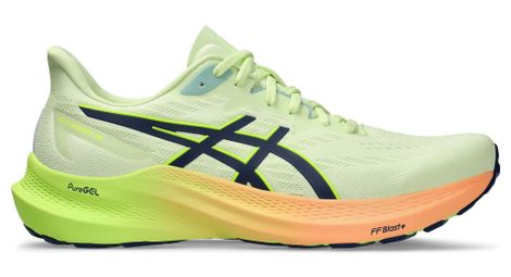 Chaussures running asics gt 2000 12 vert orange jaune homme