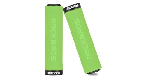 Paire de poignées de vélo en éponge - vert et noir