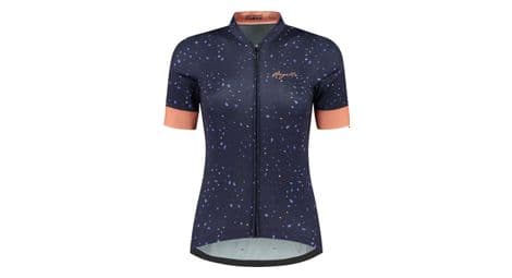 Maillot manches courtes velo rogelli terrazzo - femme - violet/corail