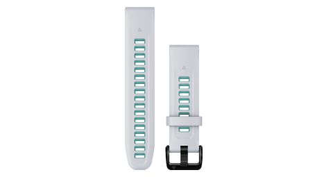 Bracelet de montre garmin quickfit 20 mm silicone blanc whitestone bleu aqua