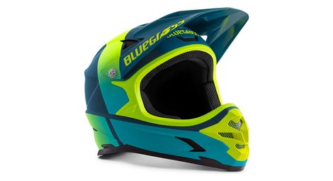 Casque intégral blugrass intox bleu pétrole / jaune fluo 2022