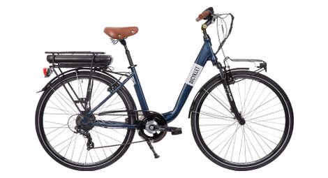 Velo De Ville Electrique Mixte Bicyklet Claude Shimano Tourney 7V 500 Wh 700 Mm Bleu Nuit Mat Marron T 44 150 170Cm Produit Reconditionne Bon Et