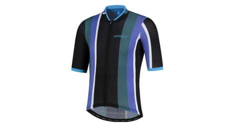 Maillot manches courtes velo rogelli vintage - homme - noir/vert/bleu