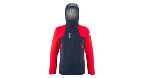 Veste imperméable millet k hybrid gore-tex bleu/rouge