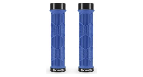 Paire de poignées de vélo avec embouts réfléchissants - bleu