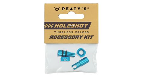 Bouchons de Valves Tubeless Peaty's V2 Holeshot Fast Flow Bleu Turquoise