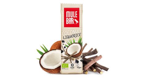 Barre energetique mulebar bio vegan reglisse noix de coco 40g