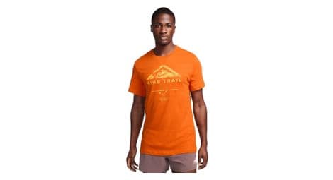 T shirt nike dri fit trail orange homme