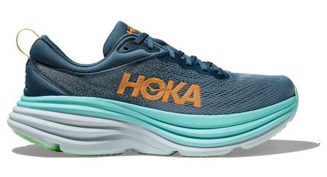 Hoka one one bondi 8 running-schuhe blau orange herren 45.1/3