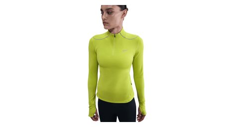 Camiseta Térmica Nike Swift 1/4 Zip Amarilla, Mujer