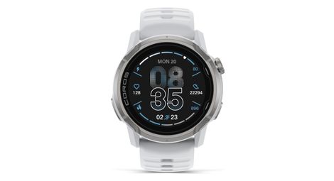 coros apex 4 46mm gps watch with white silicone bracelet