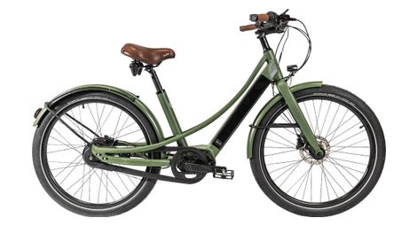 Velo de ville electrique reine bike cadre bas connecte enviolo city ct 504wh 26 vert khaki 2022