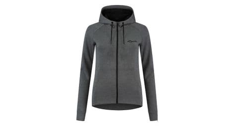 Hoodie zippe rogelli training ii - femme - carbone