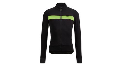 Maillot manches longues santini adapt wool vert fluo