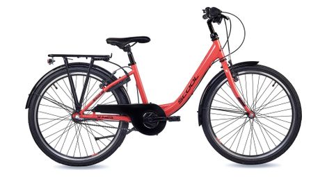 S’COOL chiX, vélo enfant, 3 vitesses, Corail/Rouge foncé