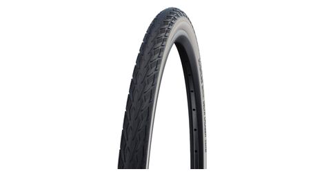 Pneu Ville Schwalbe Delta Cruiser Plus 28'' Tubetype Rigide PunctureGuard Green Compound E-Bike E25 Flancs Blancs réfléchissants