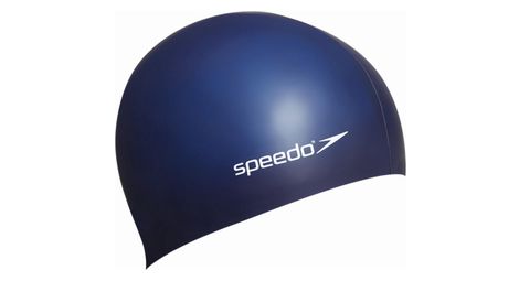 Bonnet de bain en silicone speedo flat bleu marine