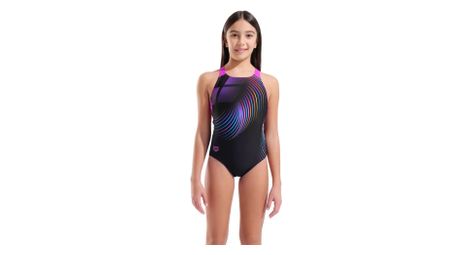 Costume da bagno Arena Pinwheel nero/viola da bambina