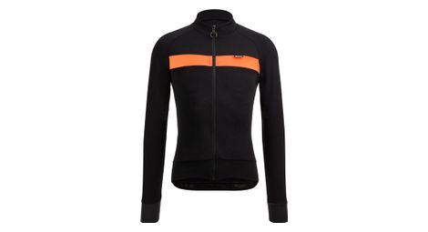 Maillot manches longues santini adapt wool noir orange