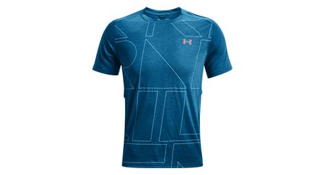 Maillot manches courtes under armour run trail bleu homme