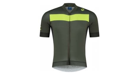 Maillot manches courtes velo rogelli prime - homme - vert/fluor