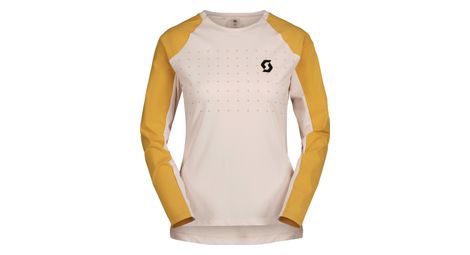 Maillot Manches Longues Scott Trail Vertic Pro Beige/Rose Femme