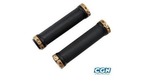 poignee vtt lock on double bronze/noir 130mm (pr)