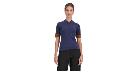 Baselayer femme mons royale cadence merino half zip bleu