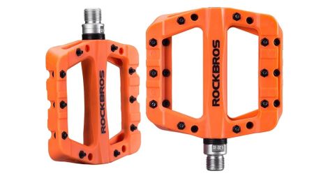 Pédales de vélo de montagne en fibre de nylon - orange