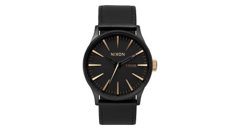 Nixon sentry leather matte black / gold one size