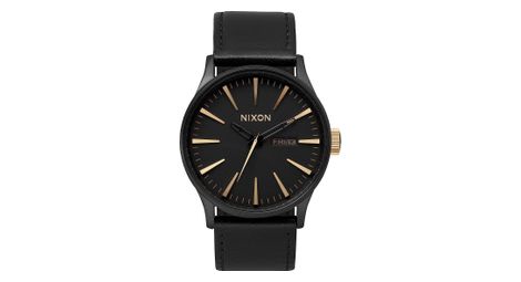 Montre nixon sentry noir matte / or / bracelet cuir 