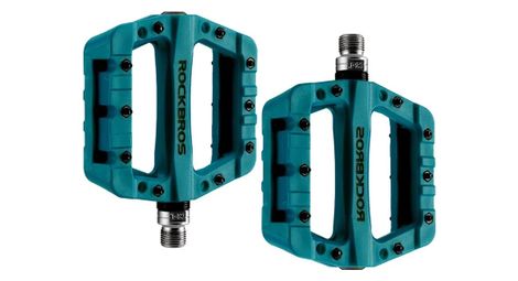 Pédales de vélo de montagne en fibre de nylon léger - bleu