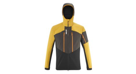 Veste softshell millet m white shield noir/jaune