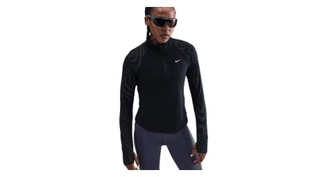 camiseta 1 4 zip nike tempo flash negra  mujer