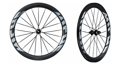 Paire de Roues Miche Deva RD 52 700mm | 12x100 - 12x142 mm | Centerlock | Noir/Argent