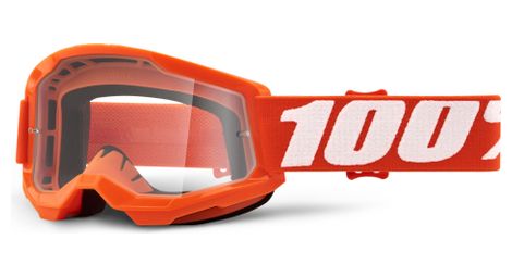 100% strata 2 kids goggle | orange | clear lenses