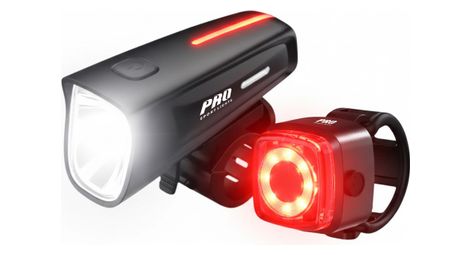 Kit d'éclairage vélo 100 Lux, phare avant et feu arrière LED rechargeables USB