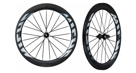 Paire de Roues Miche Deva RD 62 700mm | 12x100 - 12x142 mm | Centerlock | Noir/Argent