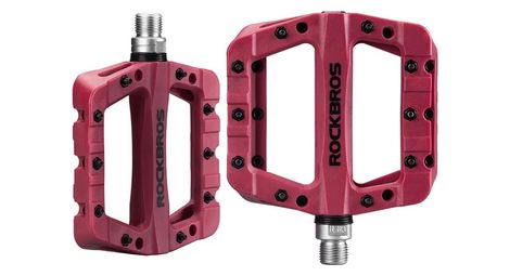 Pédales de vélo de montagne en fibre de nylon léger - rouge
