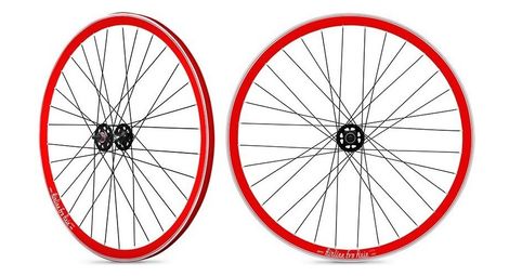 Roue avant fixie jante rouge moyeu noir rodi