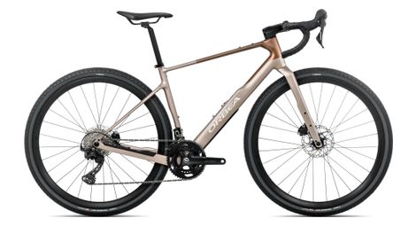 orbea terra m30team gravel bike shimano grx 12s 700 mm nickel beige met cinnamon brown 2026