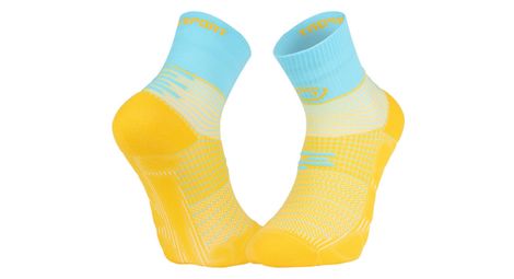 Chaussettes bv sport run marathon mid jaune/bleu