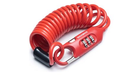 Cadenas à code avec câble à ressort antivol en acier - rouge