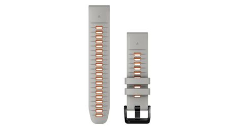 garmin quickfit 22 mm silicone wristband fog grey ember orange