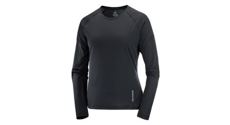 Camiseta técnica de manga larga salomon cross run para mujer negra 