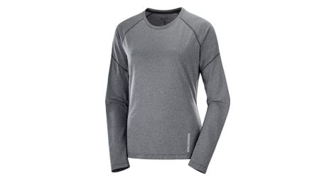 T-Shirt Technique Manches Longues Salomon Cross Run Gris Femme